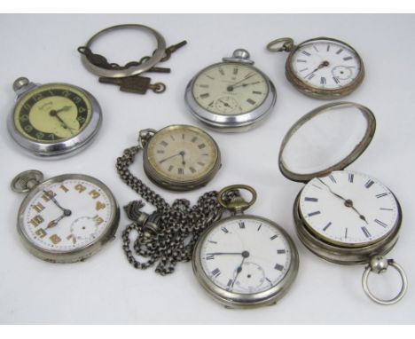 19th century silver repeating fusee pocket watch by Eardley Norton of London (AF) together with a further silver fob watch on