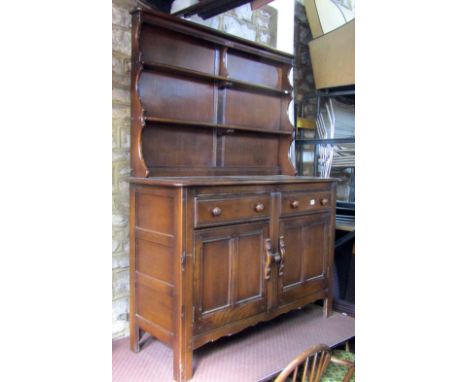 Ercol stained dark elm cottage dresser