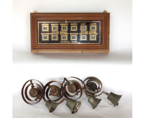 A servants bell board together with bells 