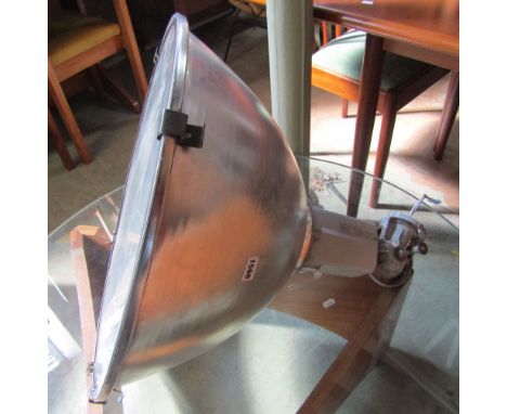 Vintage industrial enamelled pendant factory light by Musco, 65cm high