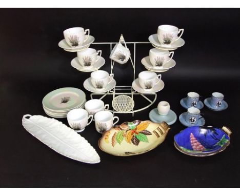 A collection of Carlton wares including lucky white heather pattern tea wares comprising ten cups (two shapes) six saucers an