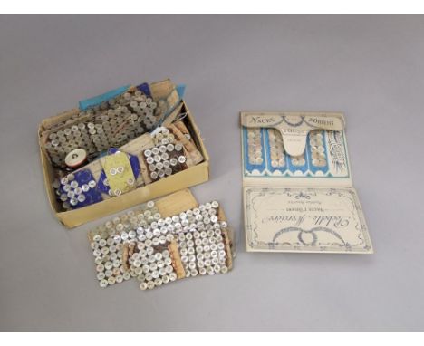 A large quantity of Victorian mother-of-pearl garment buttons, the greater majority still on original cards