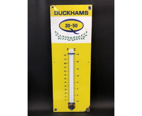 A Duckhams 20-50 enamel thermometer by Burnham, in good condition, 13 x 36".