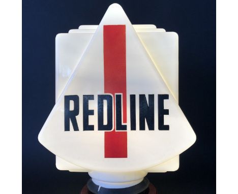 A very rare Redline glass petrol pump globe, in excellent, original condition by Webbs Crystal Glass Company Limited, fully s