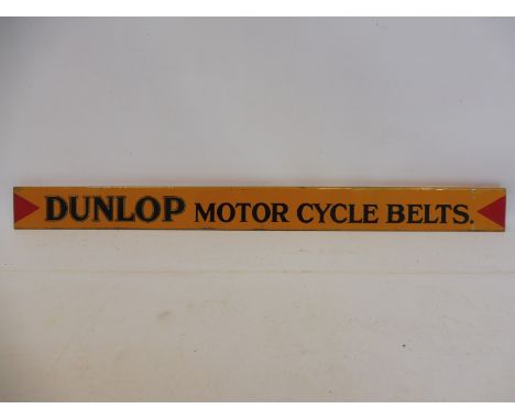 A Dunlop Motor Cycle Belts shelf strip, in good condition.