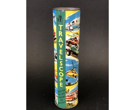 A cylindrical tinplate 'Treble Scope' made by Chiltern Products, a kaleidoscope for children to look for the car, the exterio