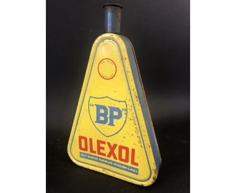 A Continental BP triangular oil can.