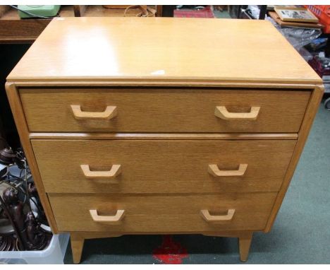 A Gold Label G Plan light oak three drawer chest