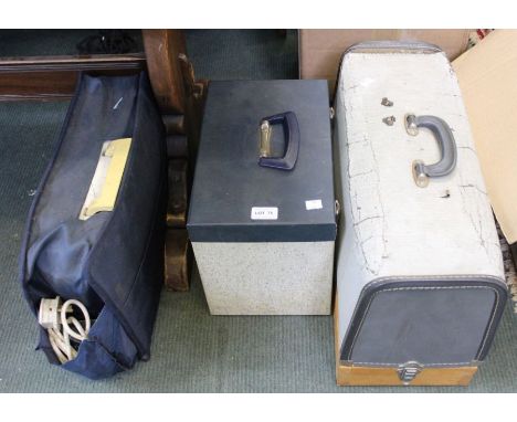 Three sewing machines, Frister &amp; Rossman model 45 with pedal, Frister &amp; Rossmann Beaver 9 MK II with foot pedal &amp;