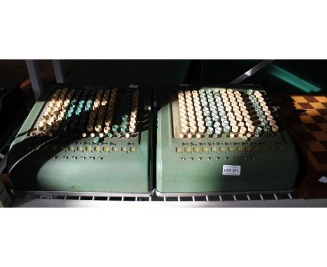 Two retro manual Comptometers