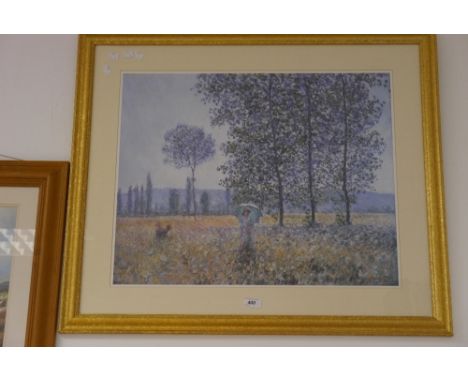 Claude Monet, after, Sunlight Effect Under The Poplars, process colour halftone print, 53cm x 66cm, framed