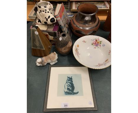 AN ASSORTMENT OF ITEMS TO INCLUDE A CROWN DERBY BOWL, A VINTAGE PHOTOGRAPHY BOOK, METRONOME ETC 