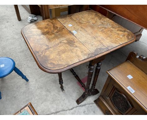 A SMALL VICTORIAN WALNUT SUTHERLAND TABLE 