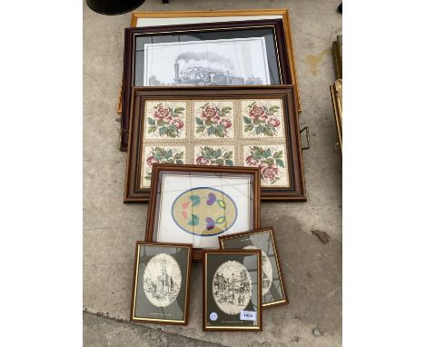 AN ASSORTMENT OF FRAMED PRINTS AND PICTUTRES 