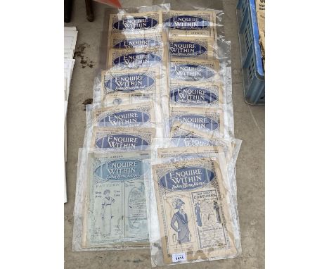 A LARGE QUANTITY OF VINTAGE 'ENQUIRE WITHIN' LADIES HOME JOURNALS 