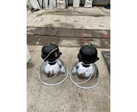 TWO VINTAGE STYLE INDUSTRIAL LIGHTS 