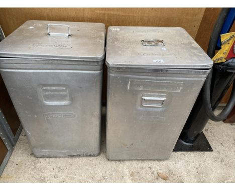 A PAIR OF VINTAGE GRUNDY BINS 