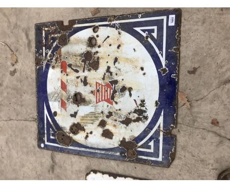 A VINTAGE ENAMEL BARBERS SIGN 