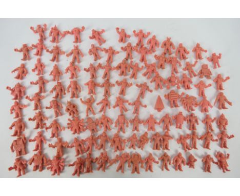M.U.S.C.L.E men - Mattel. A selection of One Hundred and One loose figures and Trash Can container. Flesh coloured, appearing