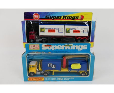 Matchbox Super Kings - 2 x boxed models, Scammell Crusader Container Truck in Gentransco livery # K-17 and Scammell Crusader 
