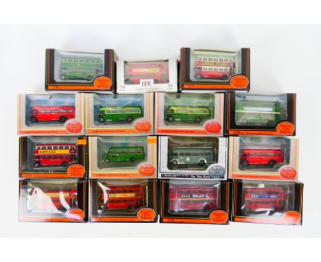 EFE - A flotilla of 15 boxed 1:76 scale diecast model buses from EFE. Lot includes EFE #29901A Code 2 AEC Regal 10T10 Single 