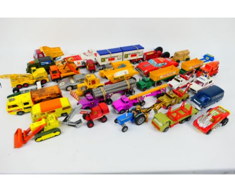 Matchbox - Corgi - Lucky - Roxy - 25 x unboxed vehicles including Ford 5000 Super Major tractor # 72, Porsche 904 # 626, Miss