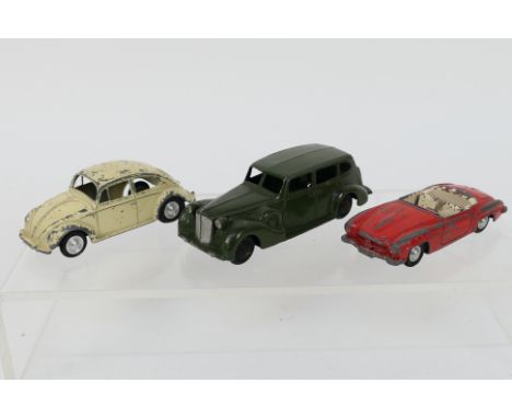 Dinky - Marklin - 3 x unboxed models, Packard Super 8 # 39a, Volkswagen Beetle # 8005 and Mercedes Benz 190 SL # 8025. They s