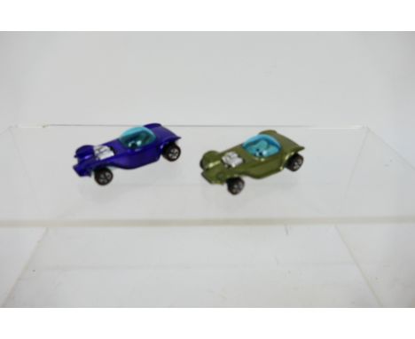 Hot Wheels - Redline - 2 x unboxed Hong Kong made Beatnik Bandit models in purple and hard to find olive. They both appear in
