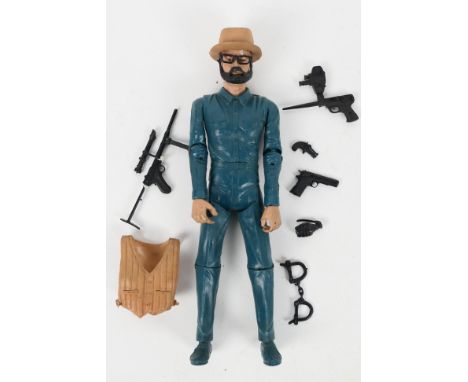 Marx - An unboxed Mike Hazard figure with some accessories including weapons, a hat, a disguise beard and glasses and more. S