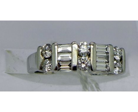 An 18ct white gold and diamond eternity/wedding band, 0.80ct diamond weight, VS clarity, colour H, total weight 4.1g, size K