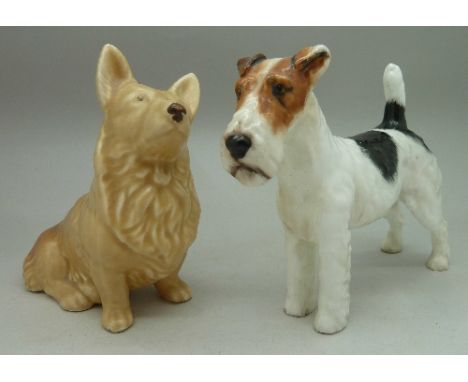 A Royal Doulton Terrier and a Sylvac Corgi, Corgi a/f
