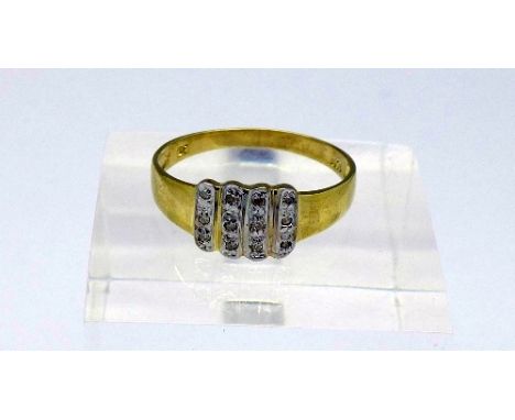 A 9ct gold and diamond ring, weight 1.5g, size O