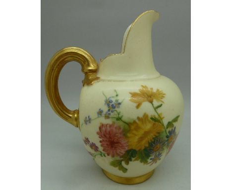 A Royal Worcester blush ivory jug