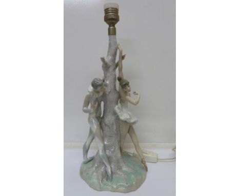 A Lladro table lamp, ballerina, a/f, height 38cm