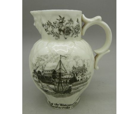 A Royal Worcester Bicentenary jug with transferware decoration and accompanying leaflet