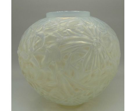 A Lalique glass bowl, R. Lalique, height 16.5cm