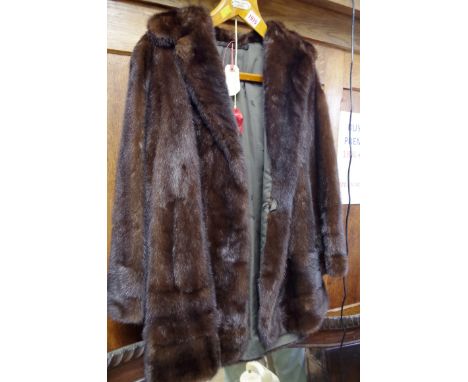 A vintage brown mink fur jacket.&nbsp; 