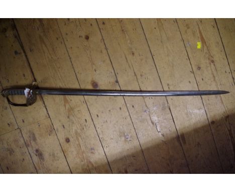 An 1845 pattern British Infantry Officers sword, by Fraser, Portsmouth, 82cm blade, the folding part to guard dates this to p