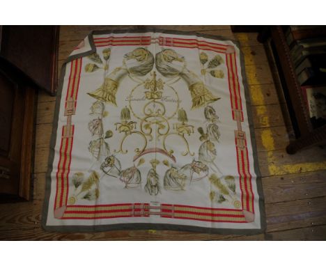 A Hermes 'Panache &amp; Fantaisie' pattern silk scarf,&nbsp;by Hugo Grygkar, 90cm square. 