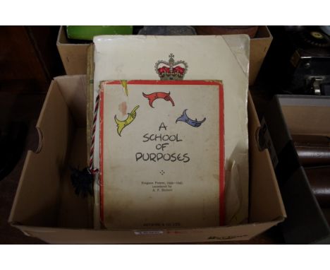 An old scrap album of hunting, fishing and related newspaper cuttings, vellum bound; together with a world premier programme 