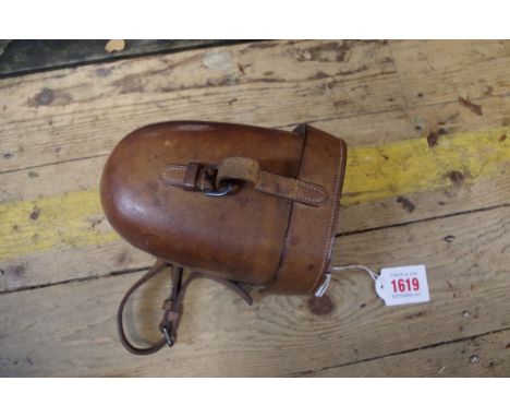 A vintage Hermes leather cased silver plated hunting or travelling sandwich box and flask. 
