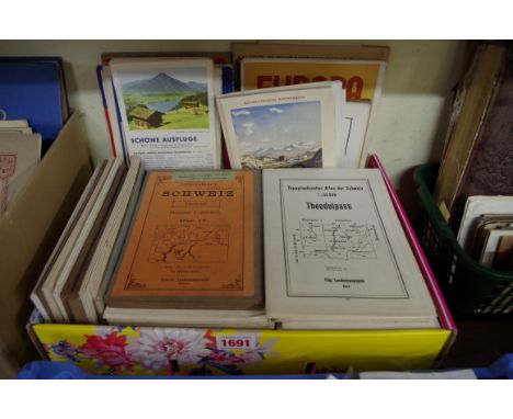 A collection of vintage Swiss folding maps.&nbsp; 