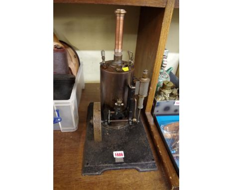 An old stationary steam engine. 