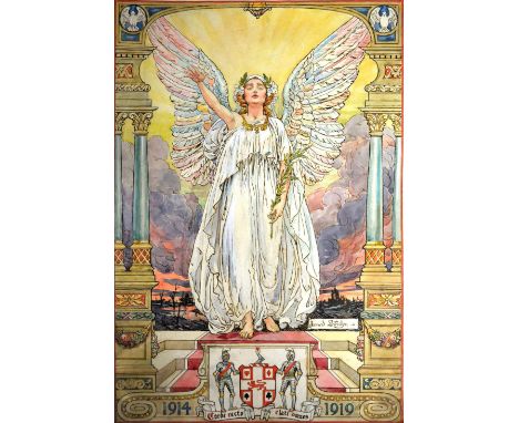 Bernard Partridge, 1861 - 1945, England1914 TO 1919 FIRST WORLD WAR ILLUSTRATIONWatercolour on card, signed, 38 x 26.5 cms