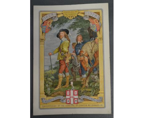 'The Worshipful Company of Makers of Playing Cards' an original illustration depicting Charles I after the painting by Van Dy