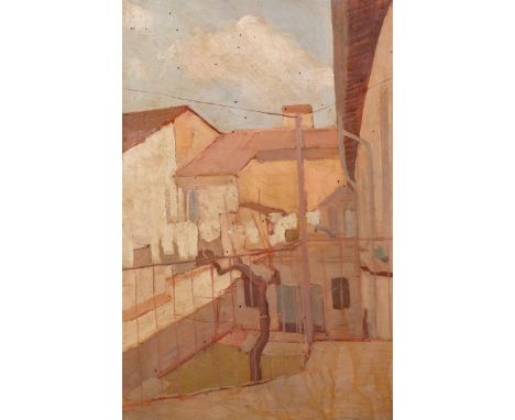 Francesco OLIVUCCI (Italian 1899-1985), untitled oil on board, 37cm x 57cm, unframed, unsigned. Found with of works signed by
