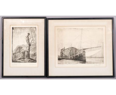 Francesco OLIVUCCI (Italian 1899-1985) two framed etchings. One signed in the plate 'F. Olivucci 1914'  and in pencil 'F Oliv