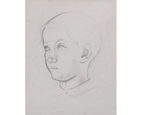 Francesco OLIVUCCI (Italian 1899-1985) portrait of a young boy, pencil drawing on paper, circa 1945, 15cm x 19cm, unsigned, f
