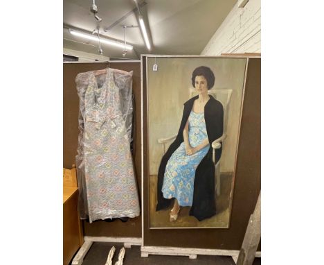 E Rimmington, Grace of Trelawney, portrait oil on canvas, initialled and dated 1972 lower right, 152cm by 75cm, framed, toget