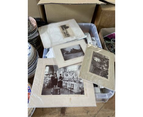 A very good collection of antique albumen worldwide photographs, postcards, signed etching, sporting autographs, film press s